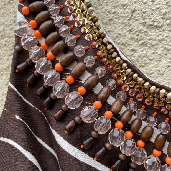 Kate Spade Joselle Zebra Stripe Embellished Dress 2 - Picture 5 of 10